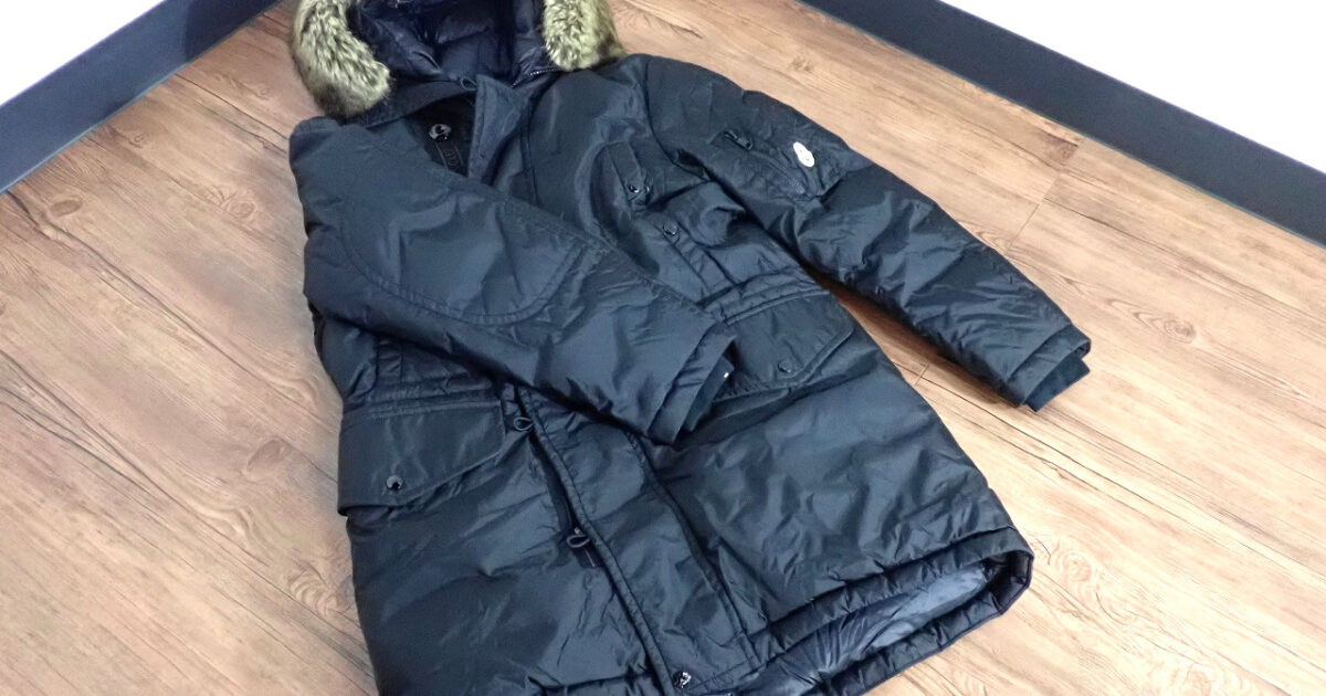 ダウンコート MONCLER モンクレール サイズ2 Mサイズ フェイクファー・フード付 ロング メンズ ブラック 黒 アウター 冬服 ブランド