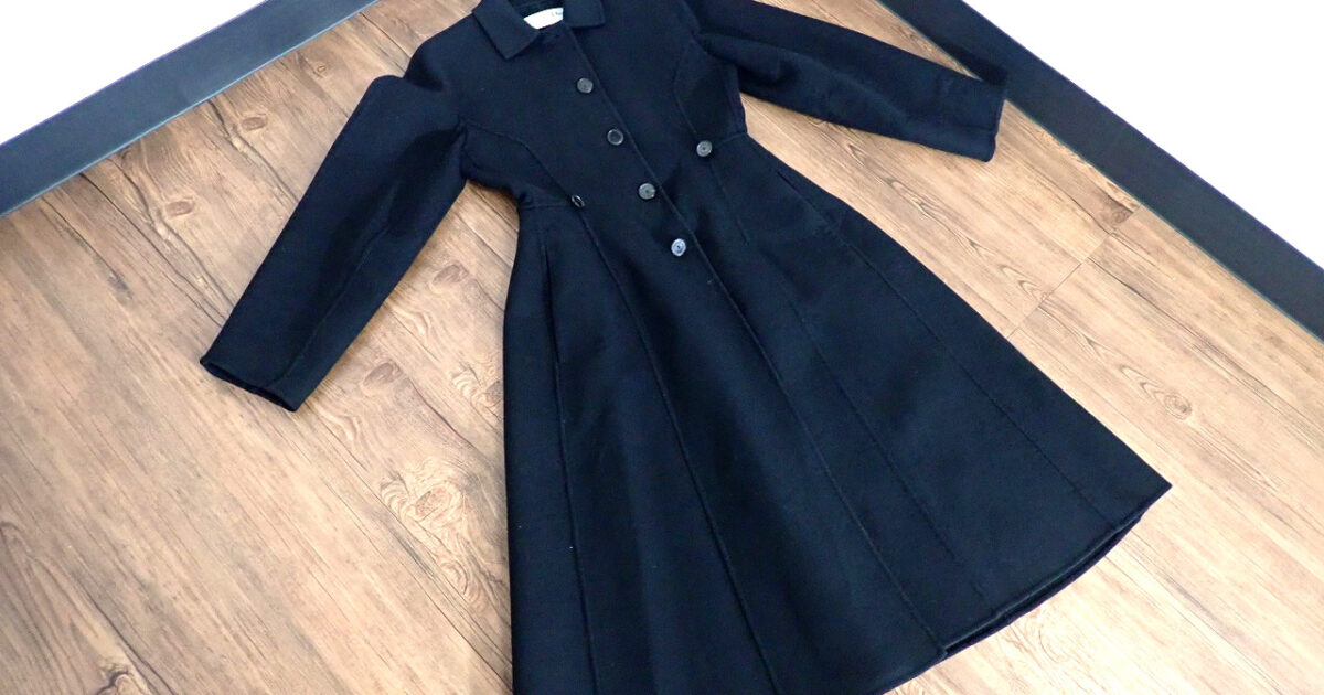 ロングコート Christian Dior 250M23A1116 クリスチャンディオール サイズ34 XXS相当 ウール ラビット レディース ブラック アウター