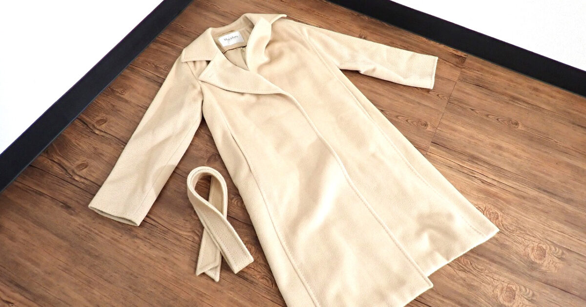 ロングコート Max Mara 101616236 マックスマーラ サイズ34 XS相当 150/76A ベルト付 ベージュ キャメル レディース アウター 冬物