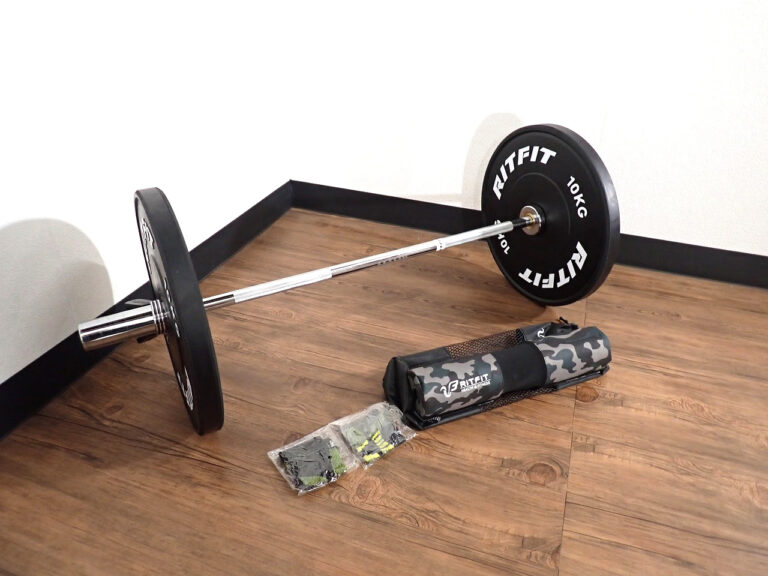 オリンピックバー・プレート一式 RITFIT リットフィット プレート×2 シャフト×1 カラー×2 10kg トレーニングバー 筋トレ ダンベル