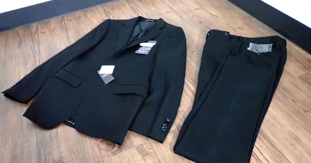 スーツ上下セット AOYAMA YK7500PE-91 洋服の青山 PERSONS FOR MEN YA5 細め スリム 5号 ブラック フォーマル スリーシーズン